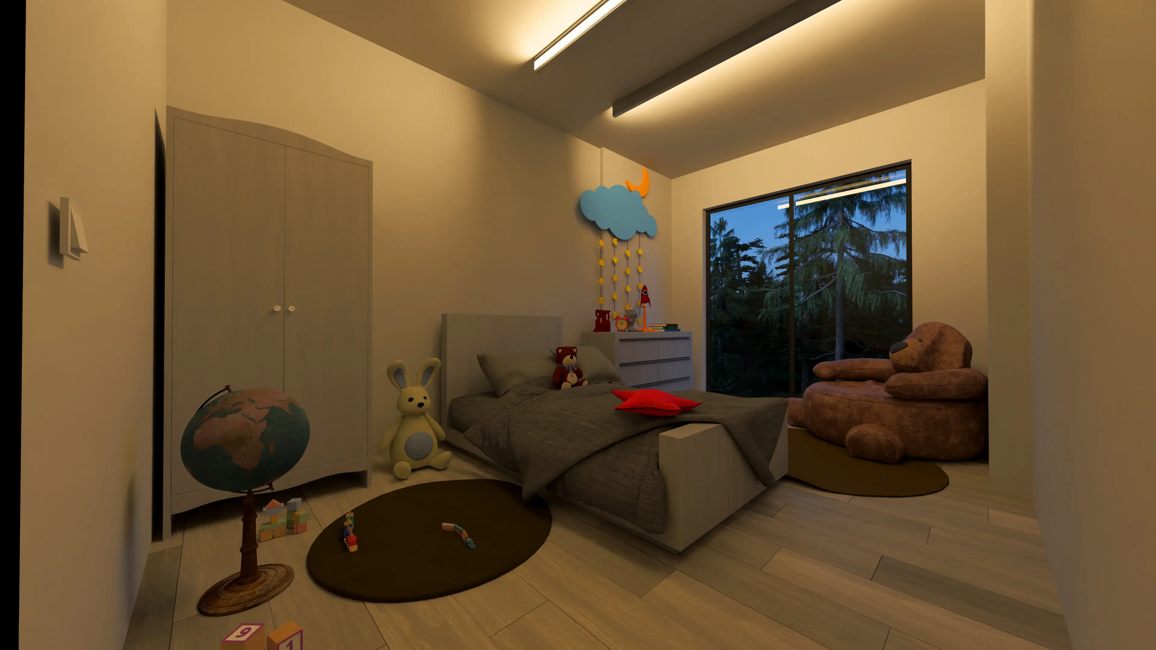 Serenita 1805 Modern İç Mekan Tasarımı Çocuk odası